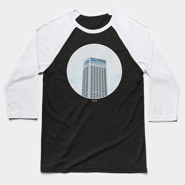 Singapore Building Baseball T-Shirt by sgexplorer